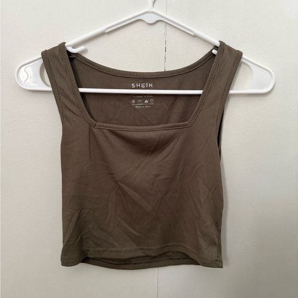 SHEIN Brown Ribbed Tank Top Small - Picture 1 of 3